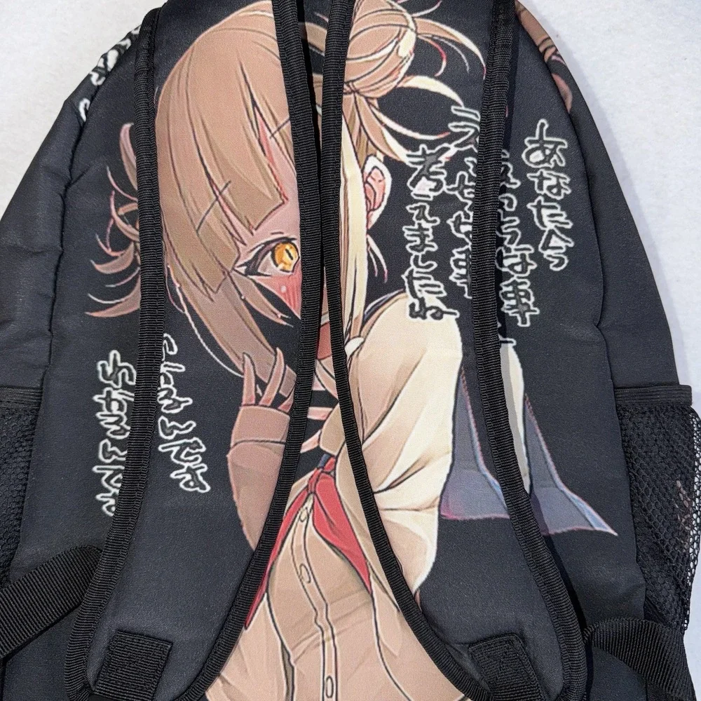Anime Girl Backpack Black Mini School Bag Himiko Toga Style Japanese Manga Print